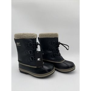 NWOB Sorel Yoot PAC Waterproof Youth Unisex Boots Black Size 1